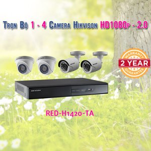 Trọn bộ 1-4 Camera Full HD1080P 2.0 Megapixel cho Shop - Trường Mầm Non