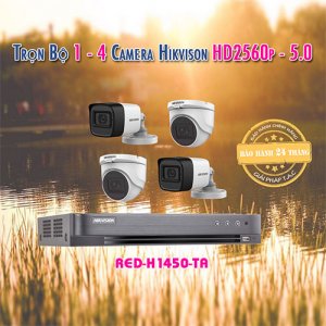 Trọn bộ 1-4 Camera HIKVISION 5.0 Megapixel cho Tiệm Vàng - Cửa Hàng