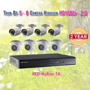 Trọn bộ 5-8 Camera Full HD1080P 2.0 Megapixe cho Shop - Trường Mầm Non