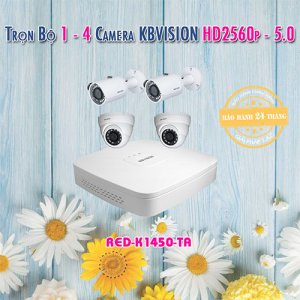 Trọn bộ 1-4 Camera KBVISION 5.0 Megapixel cho Tiệm Vàng - Cửa Hàng