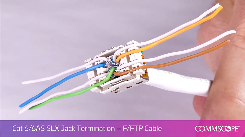 Mặt sau jack COMMSCOPE CAT6A S/FTP – thiết kế chống nhiễu